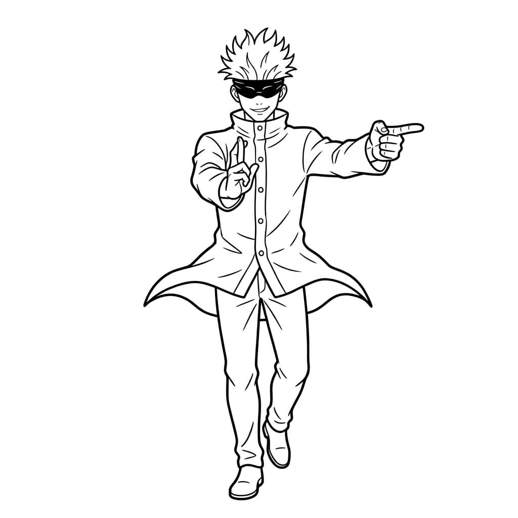 غوجو ساتورو في وضع القتال تلوين