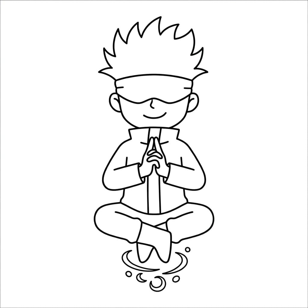 غوجو ساتورو في وضع التأمل تلوين