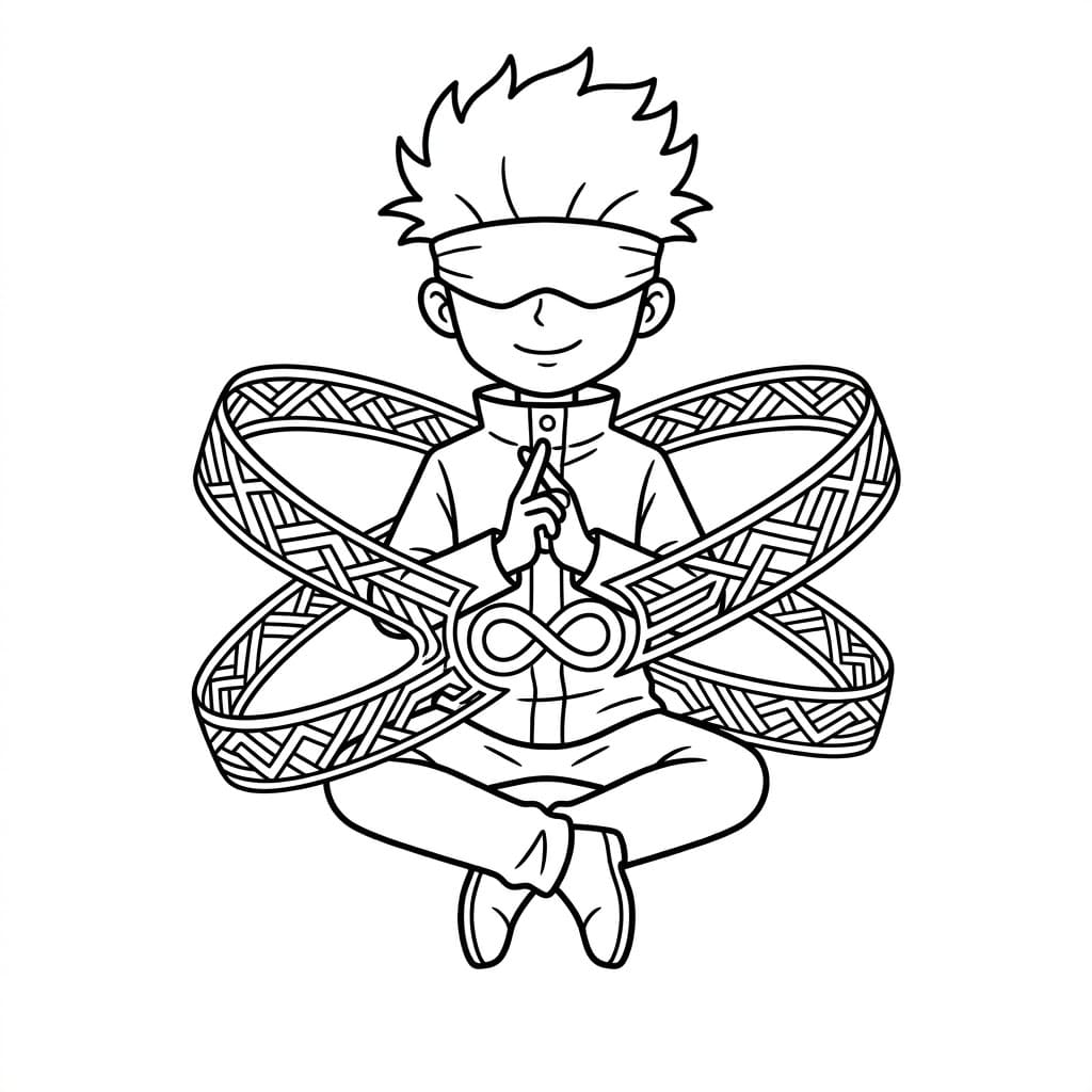 غوجو ساتورو مع طاقة لانهائية تلوين