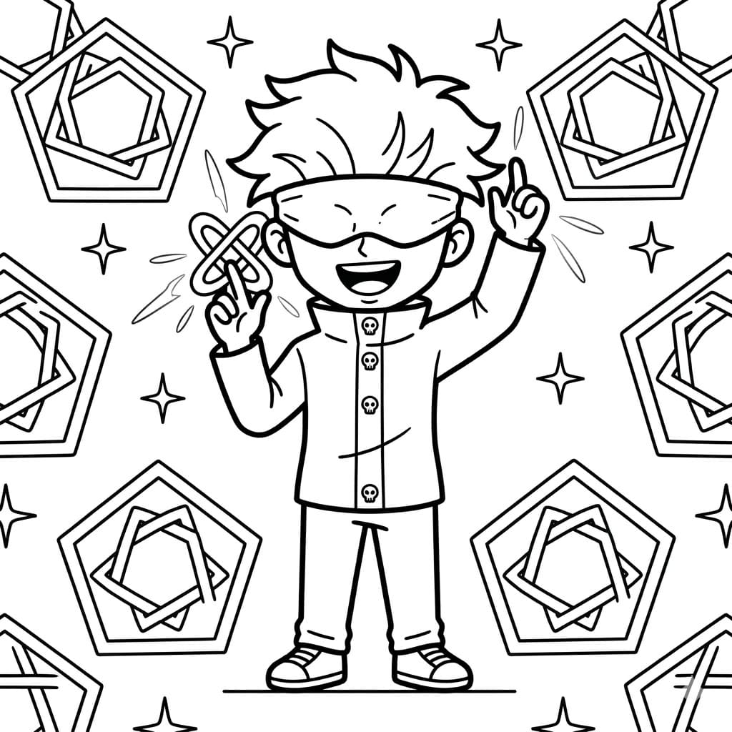 غوجو ساتورو وسط طاقة سحرية تلوين