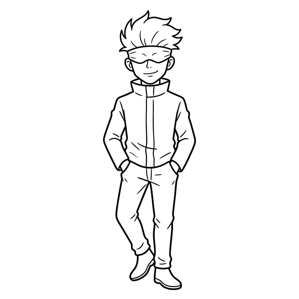 غوجو ساتورو يمشي بثقة تلوين