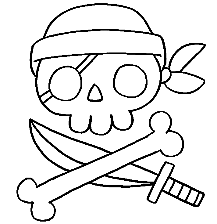 جمجمة القرصان تلوين