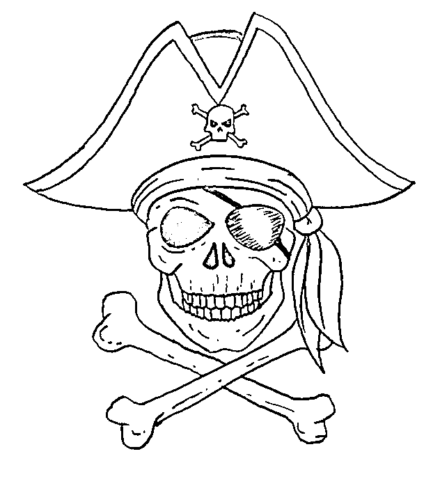 جمجمة قرصان للطباعة تلوين