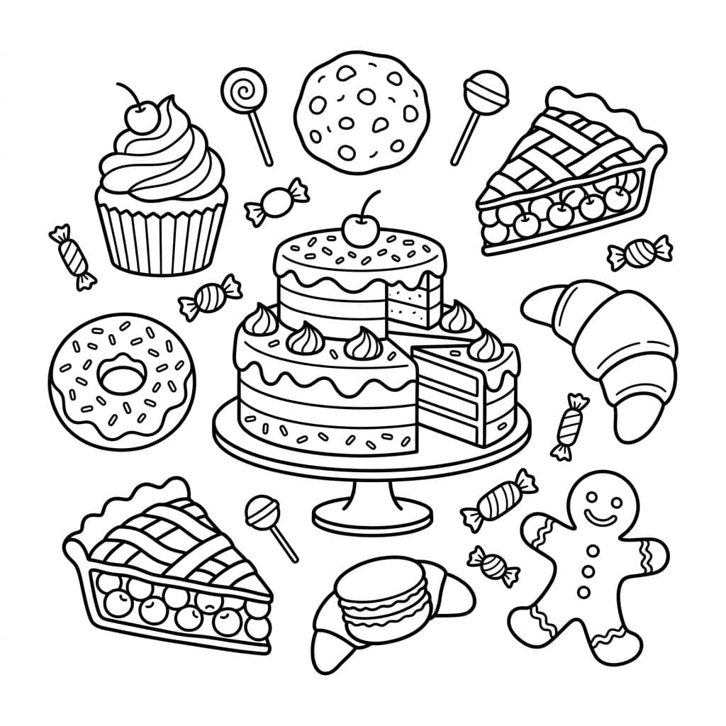 كعكة مجانية للأطفال تلوين