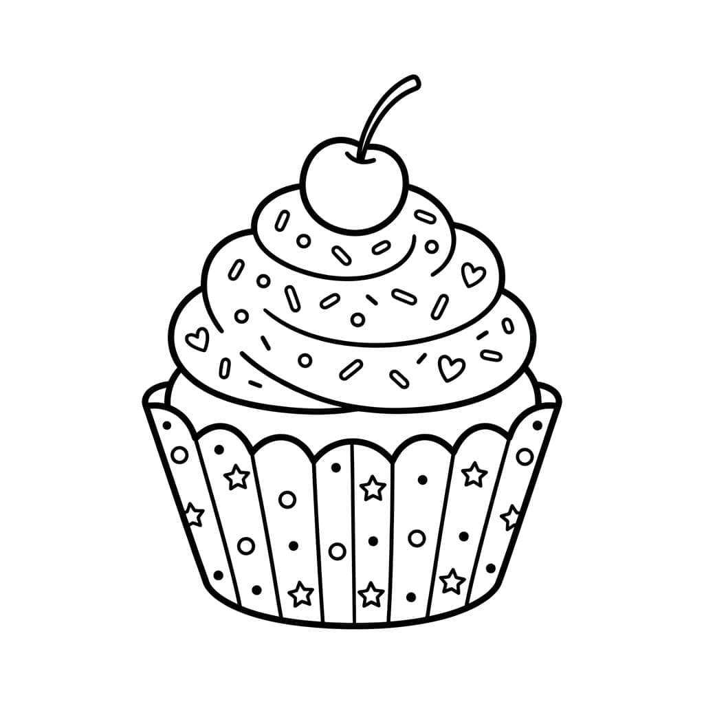 كعكة بالكرز تلوين