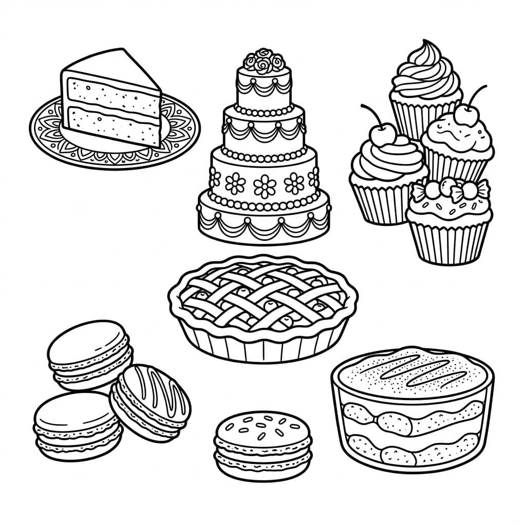 كعكة حلوة لذيذة تلوين