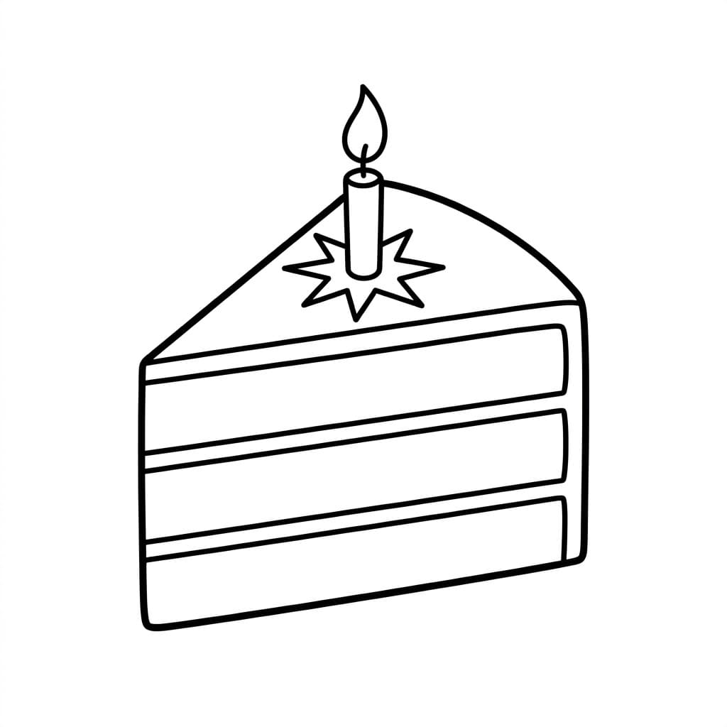 كعكة مع شمعة تلوين