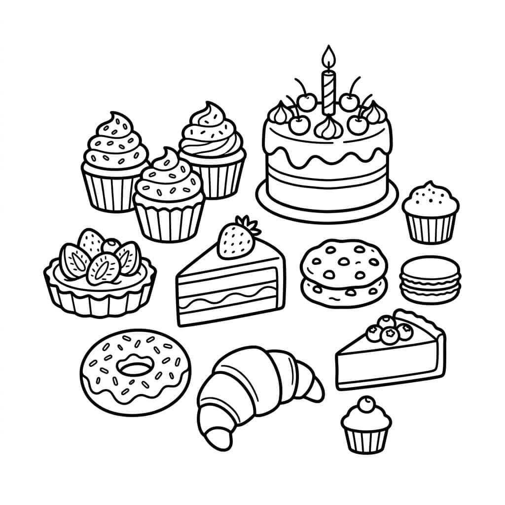 كعكة مع كب كيك تلوين