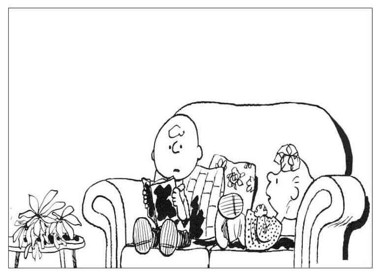 كان تشارلي وسالي نائمين على الأريكة تلوين