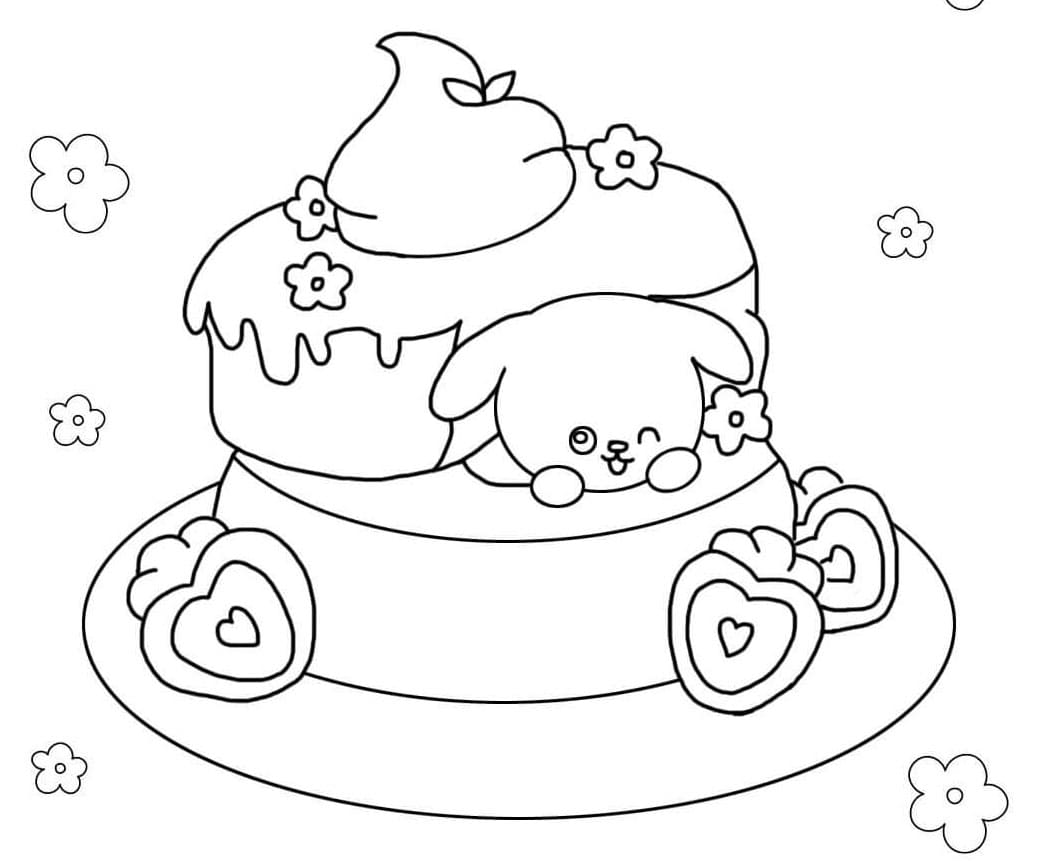 كعكة قابلة للطباعة مجاناً تلوين