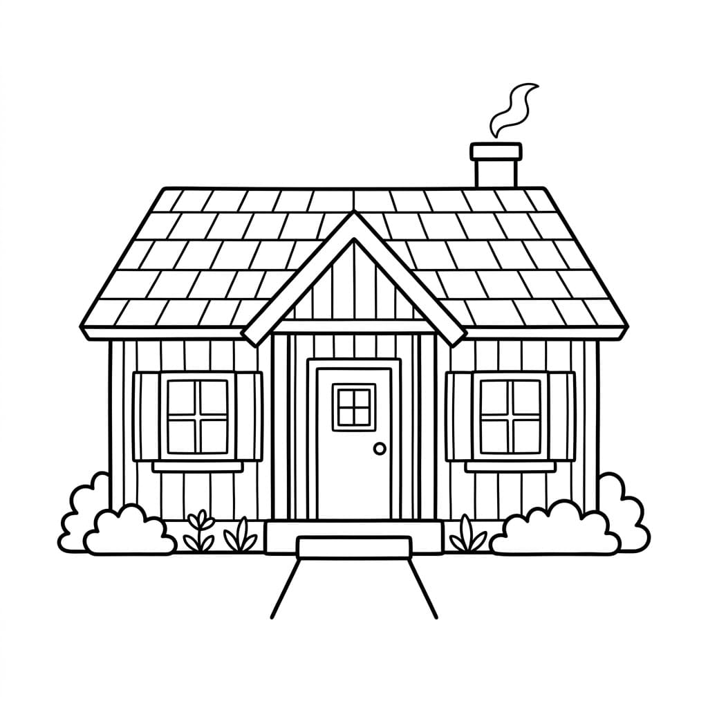 كوخ خشبي تلوين