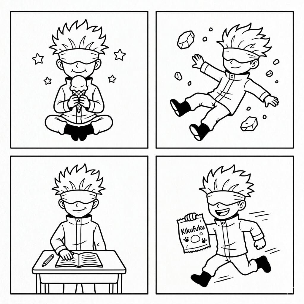 لقطات متعددة لغوجو الصغير تلوين