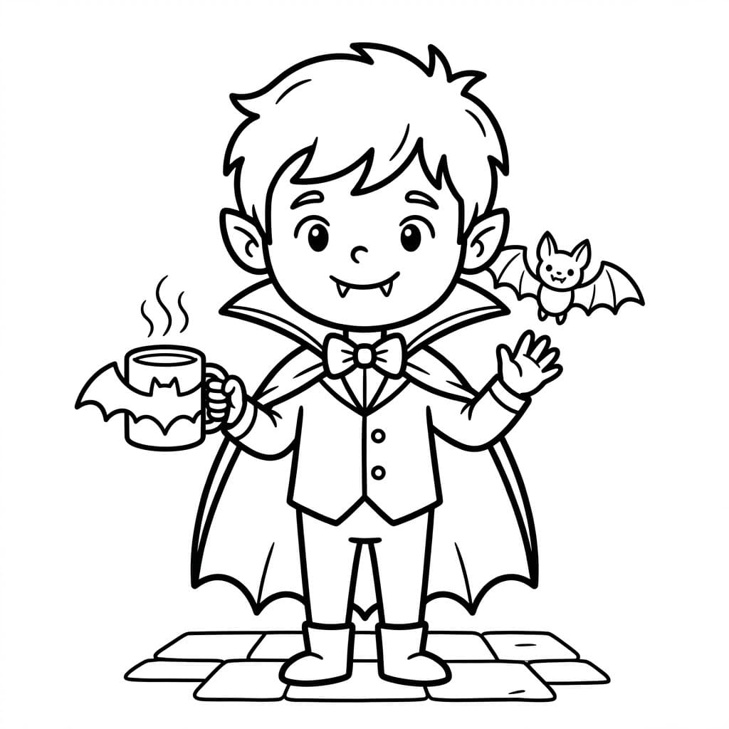 مصاص دماء مع فنجان تلوين