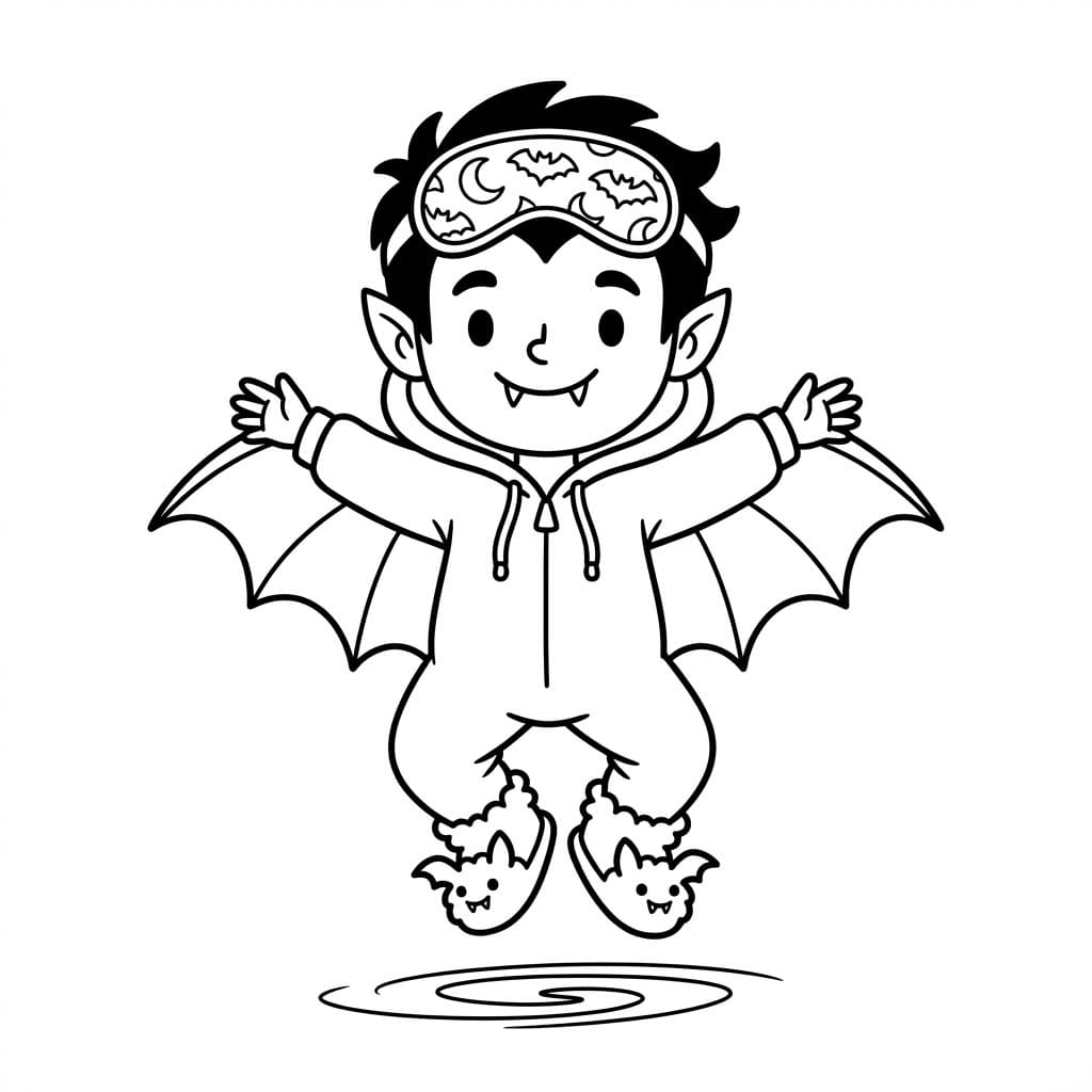 مصاص دماء صغير يطير تلوين