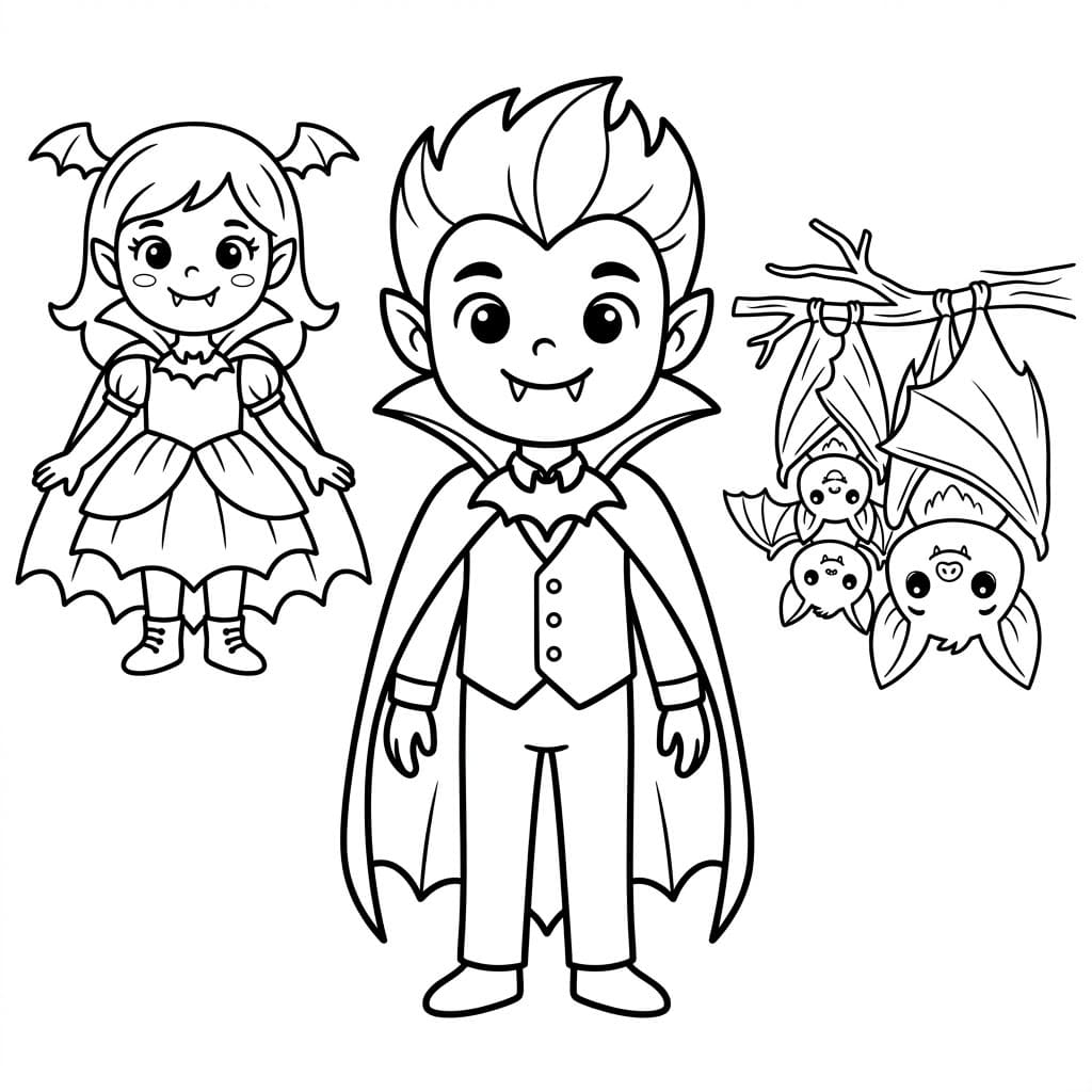 مصاص دماء مع خفافيش تلوين