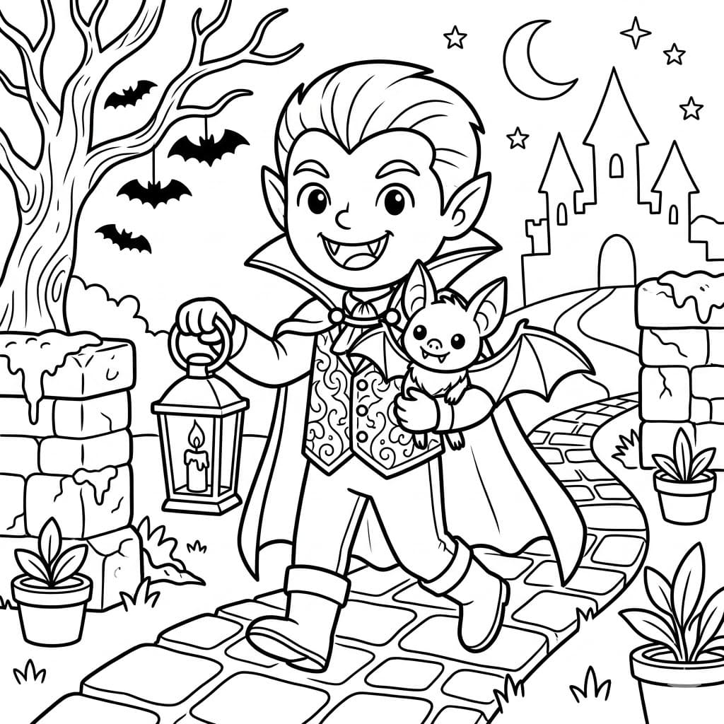 مصاص دماء في المقبرة تلوين