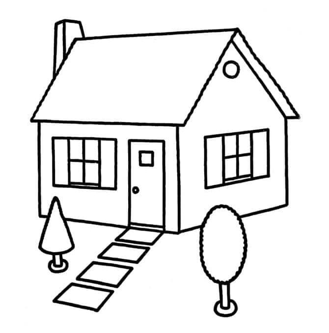 منزل ذو شجرتين تلوين