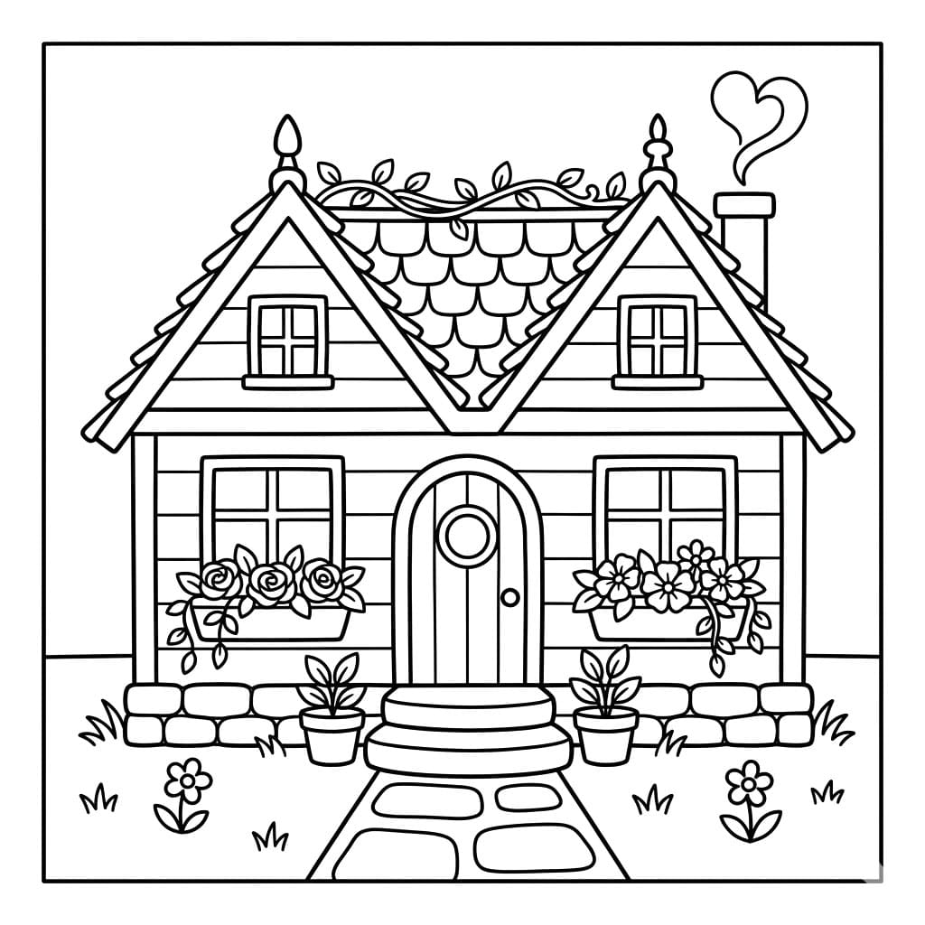 منزل مزهر تلوين