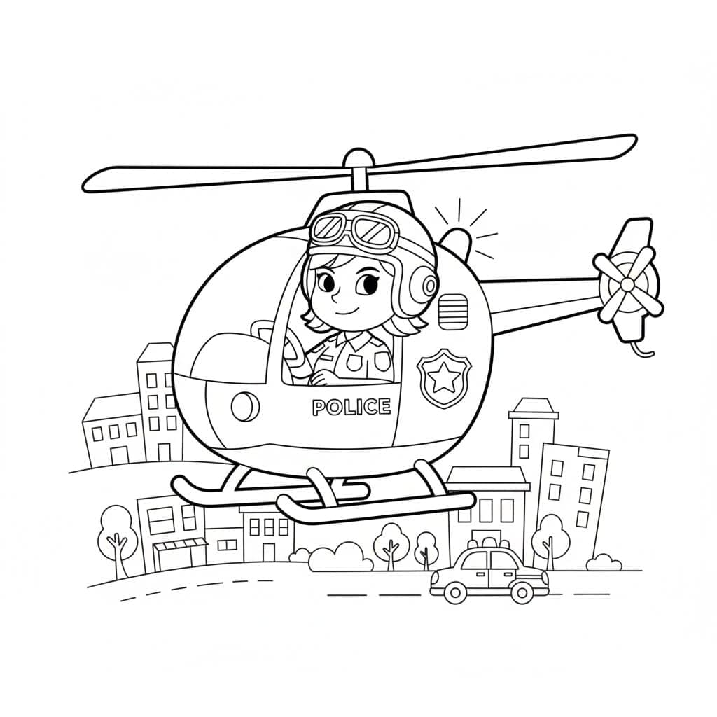 مروحية الشرطة تلوين