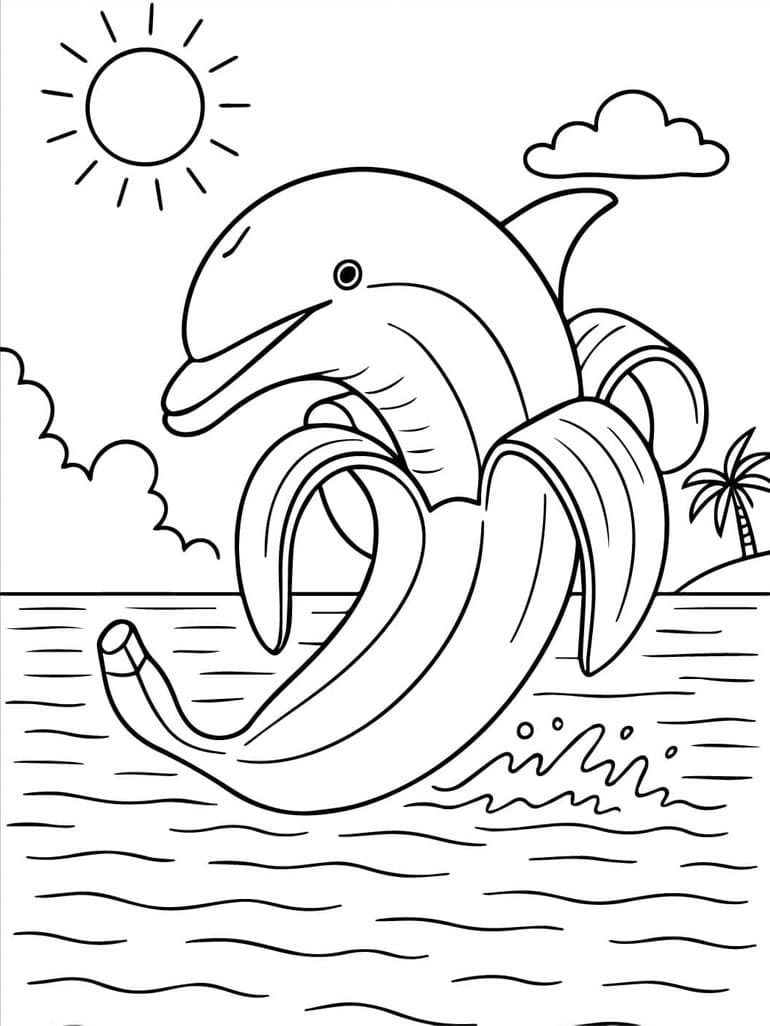 موزة صغيرة دولفينيتا تلوين