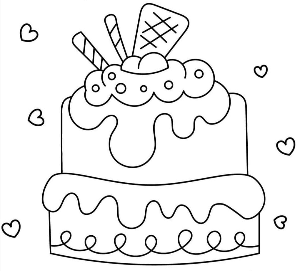 قالب كيك قابل للطباعة تلوين