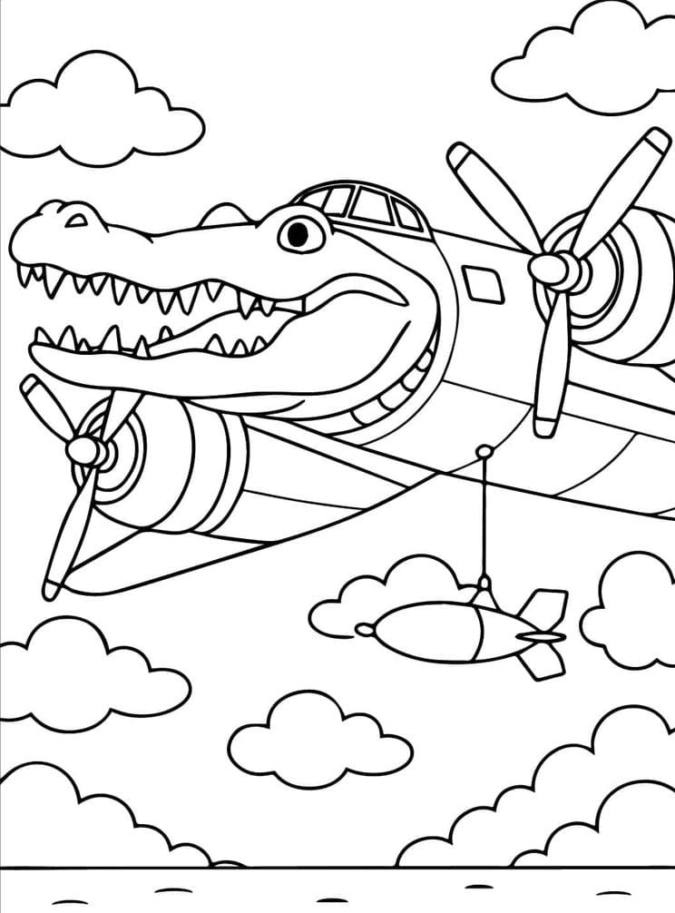 قصف التمساح تلوين