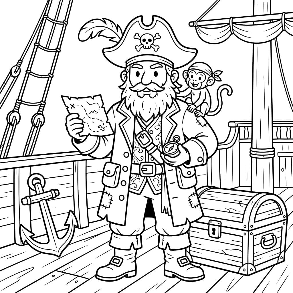 قائد السفينة العجوز تلوين