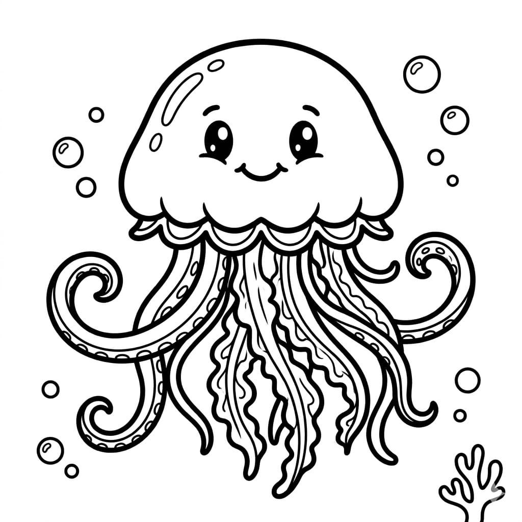 قنديل البحر في الأعماق تلوين