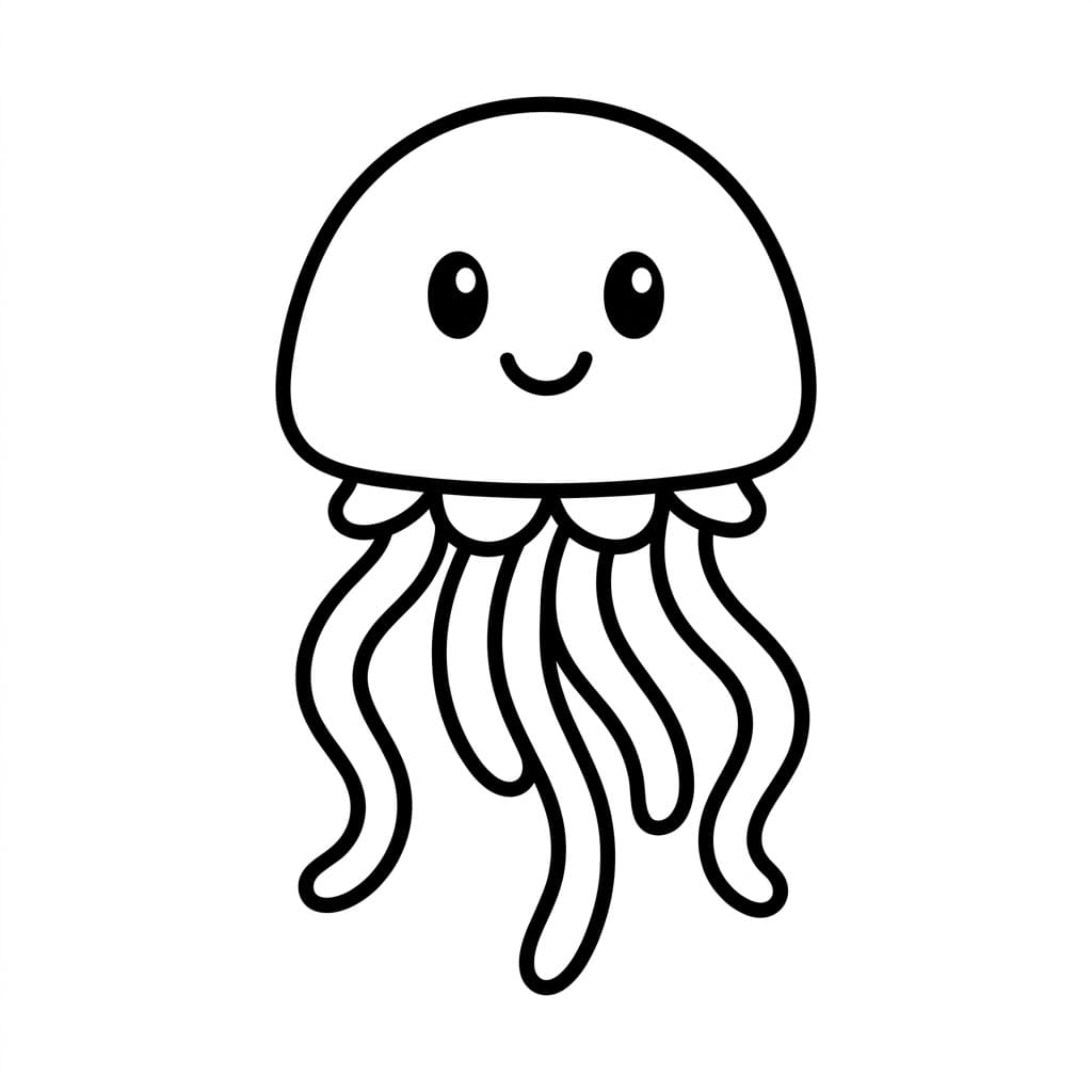 قنديل البحر البسيط اللطيف تلوين