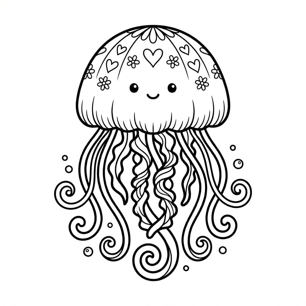 قنديل البحر المزخرف بالأشكال تلوين