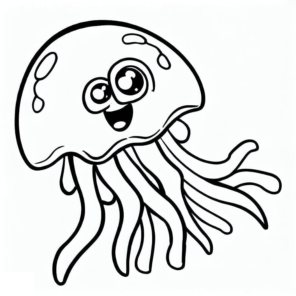 قنديل بحر مضحك ولطيف تلوين