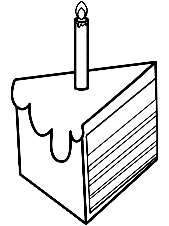 قطعة كيك مع شمعة تلوين