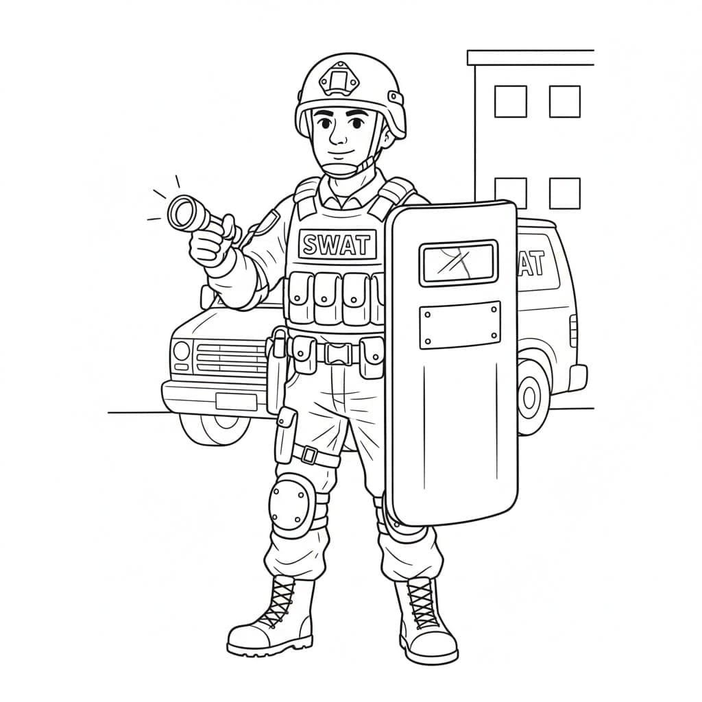 قوة الشرطة الخاصة في الخدمة تلوين