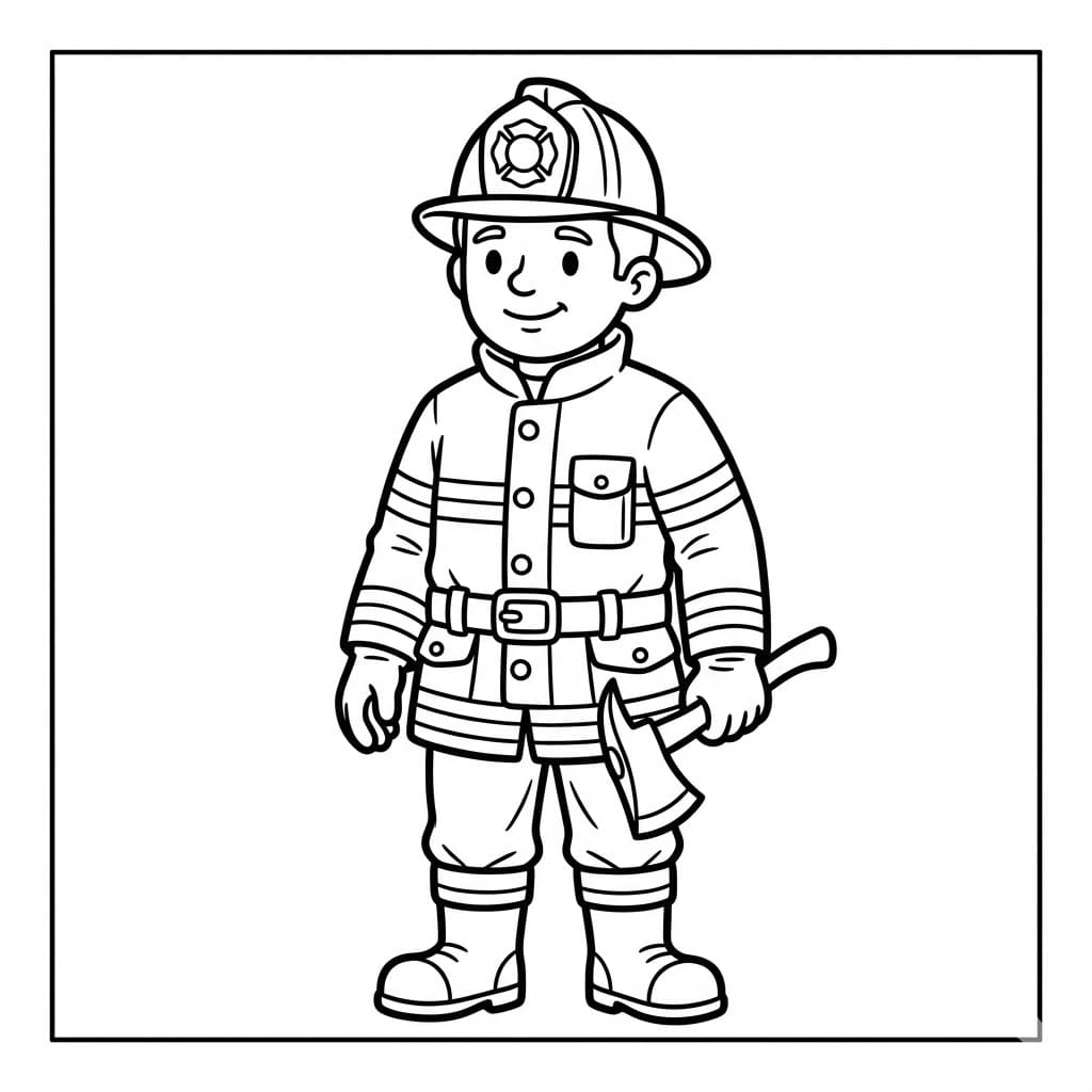 رجل إطفاء تلوين