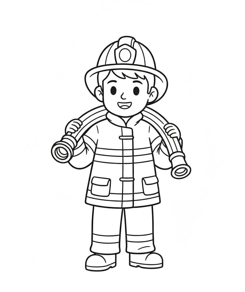 رجل الإطفاء مضحك تلوين