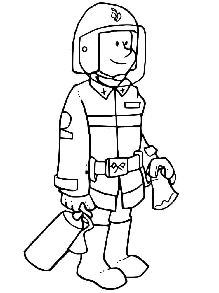 رجل إطفاء حر تلوين