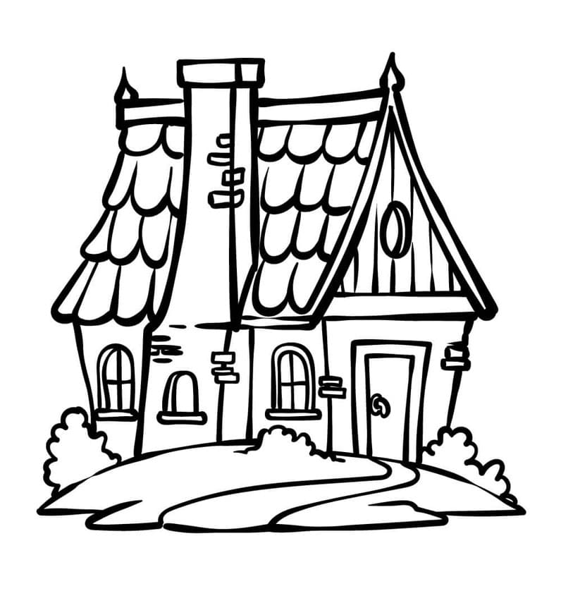 رسم بسيط للمنزل تلوين