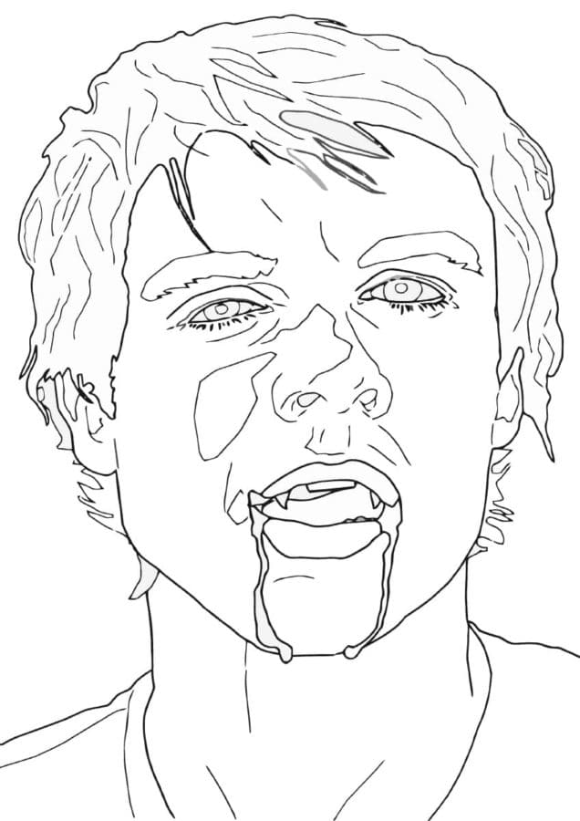 رأس مصاص دماء مخيف تلوين