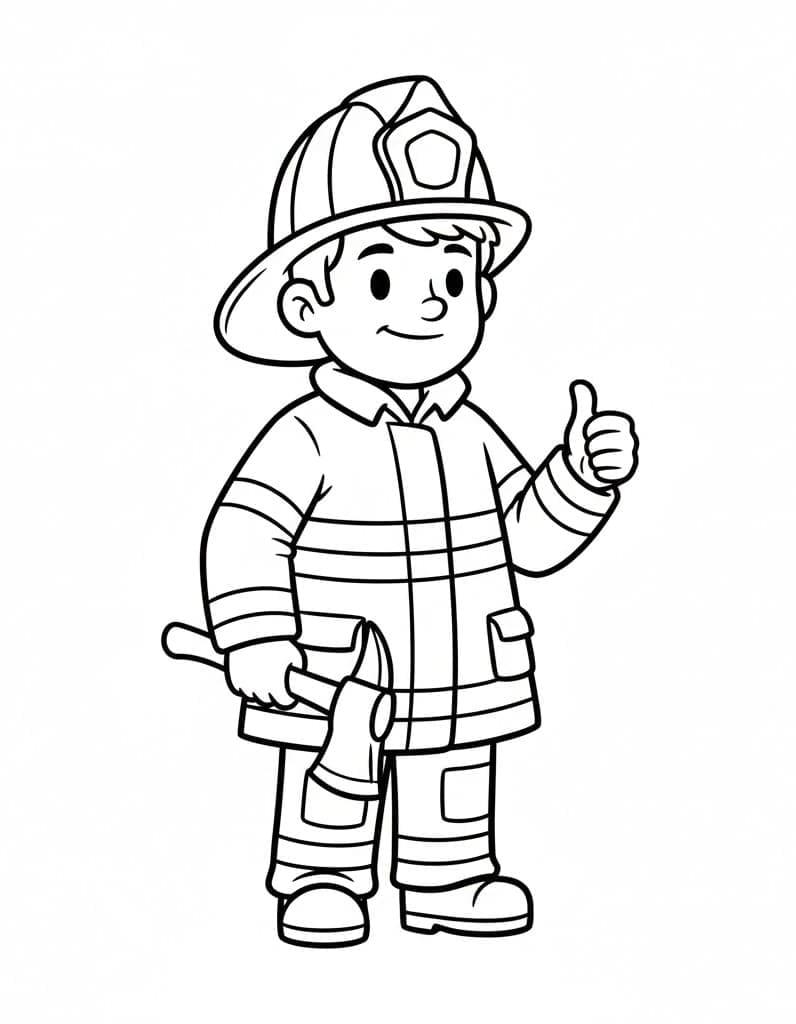 رجال الإطفاء يعطون إشارة الموافقة. تلوين