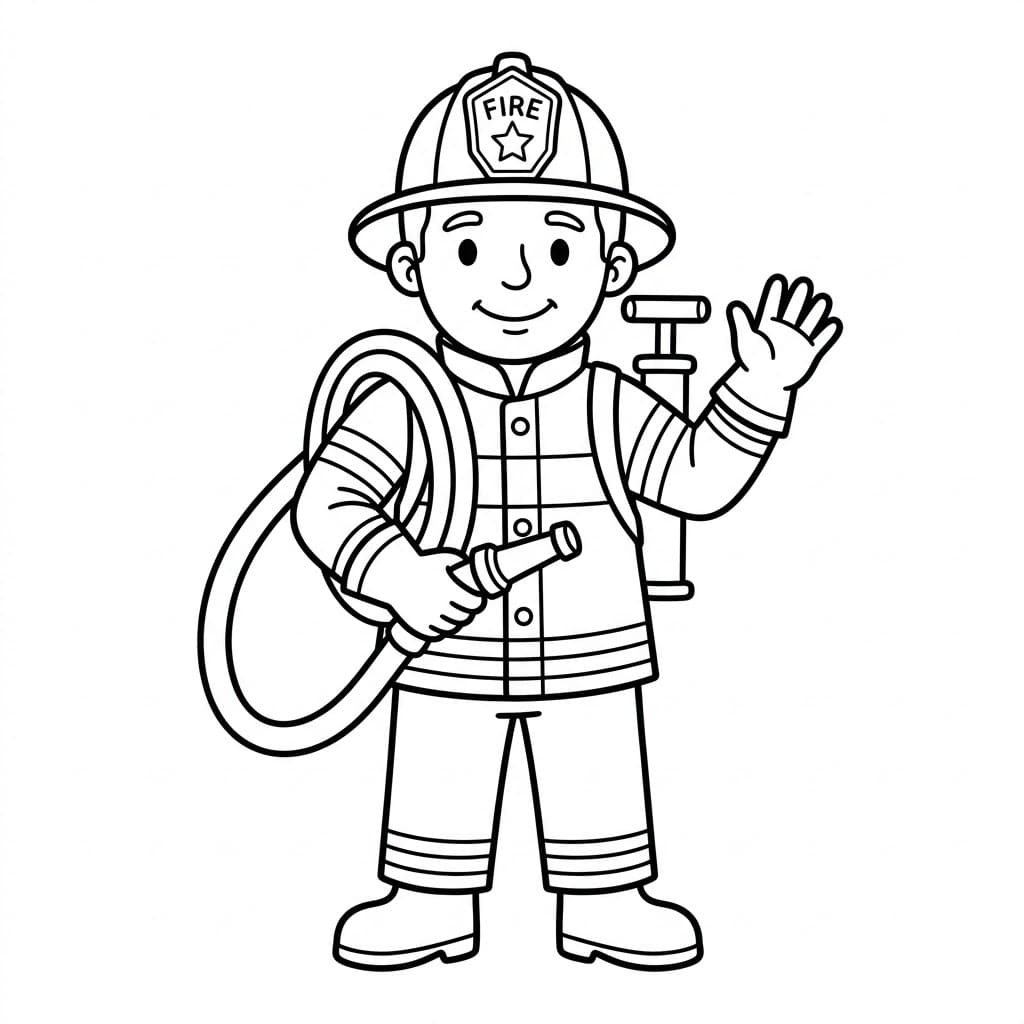 رفع رجل الإطفاء يده تلوين