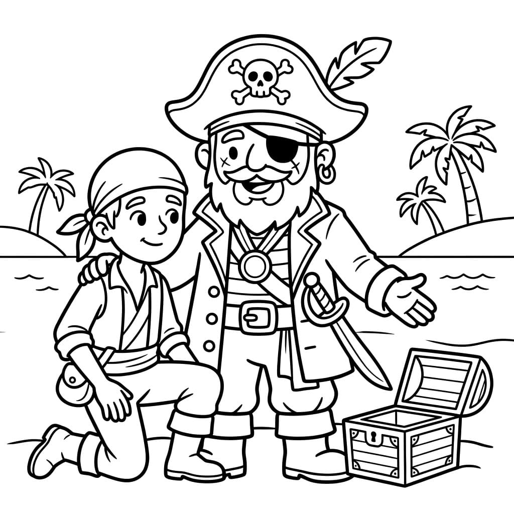 صديقان من القراصنة تلوين