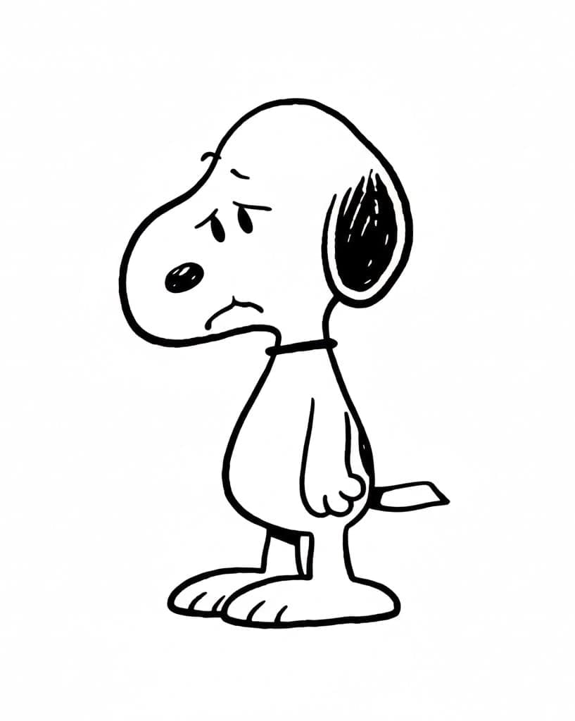 سنوبي حزين تلوين