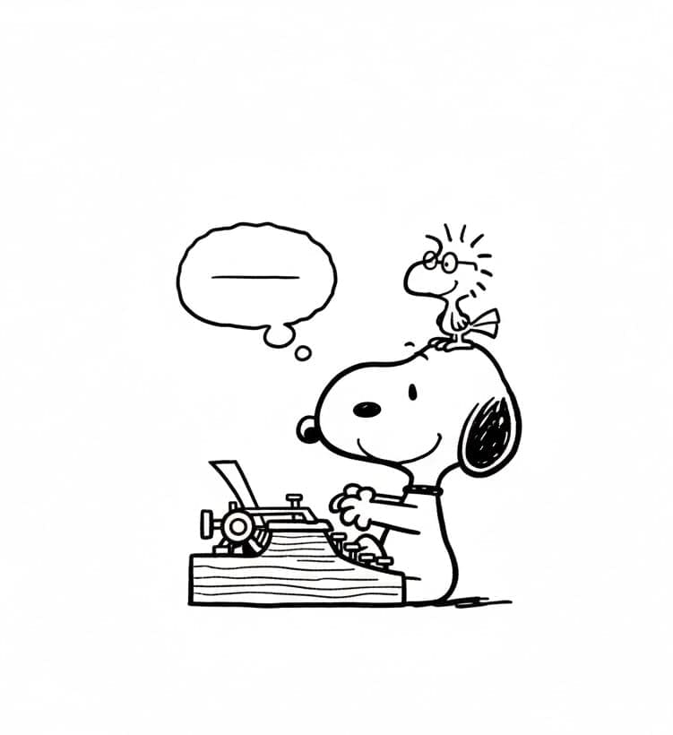 سنوبي والكمبيوتر تلوين