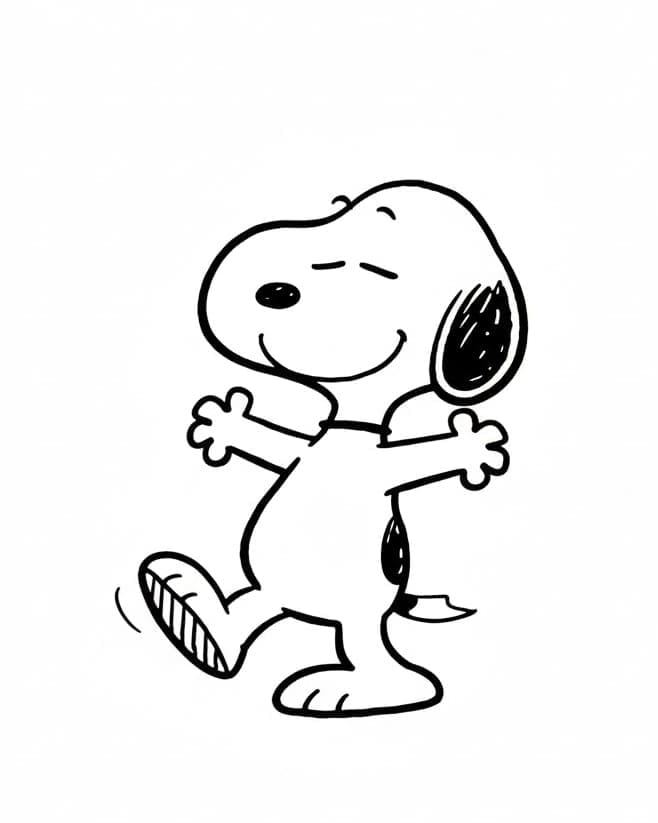 سنوبي يمشي تلوين