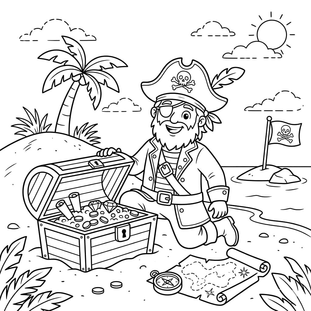 صائد الكنوز تلوين