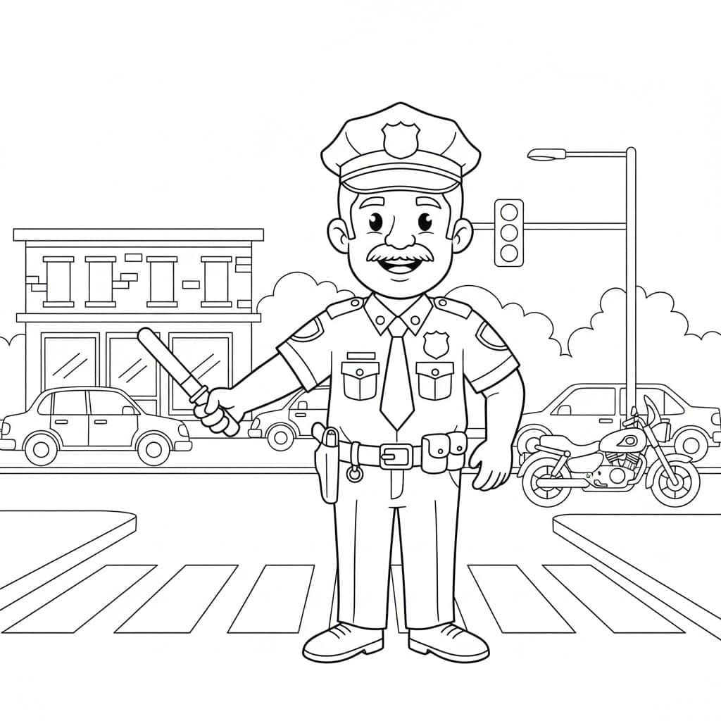 شرطة المرور تلوين