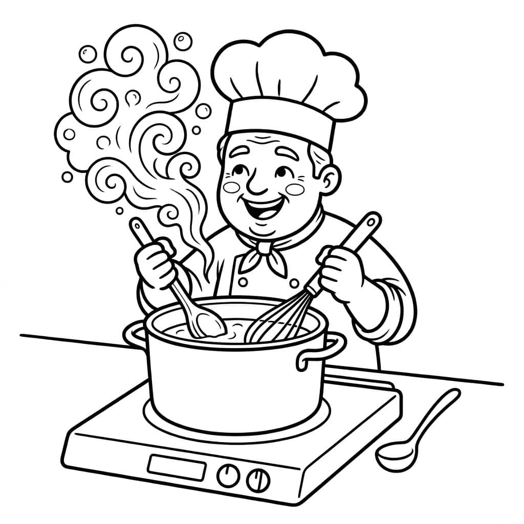 شيف حساء تلوين