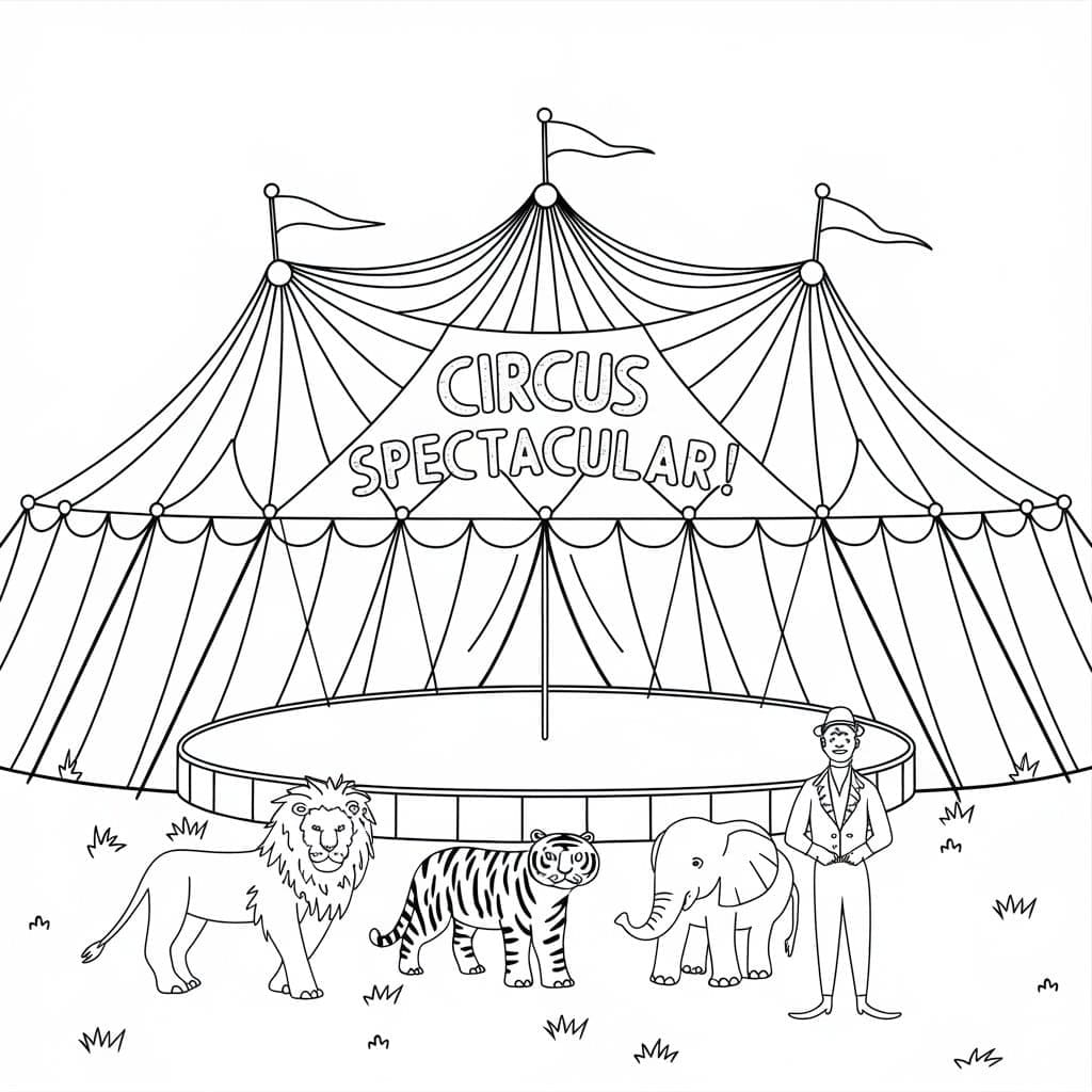 سيرك قابل للطباعة تلوين