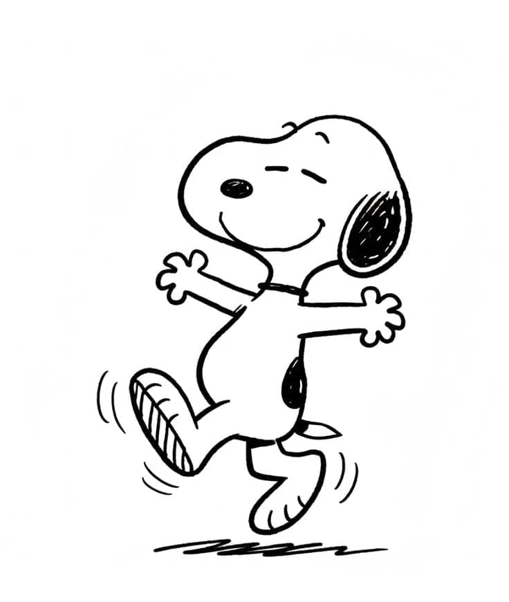 سنوبي يرقص تلوين