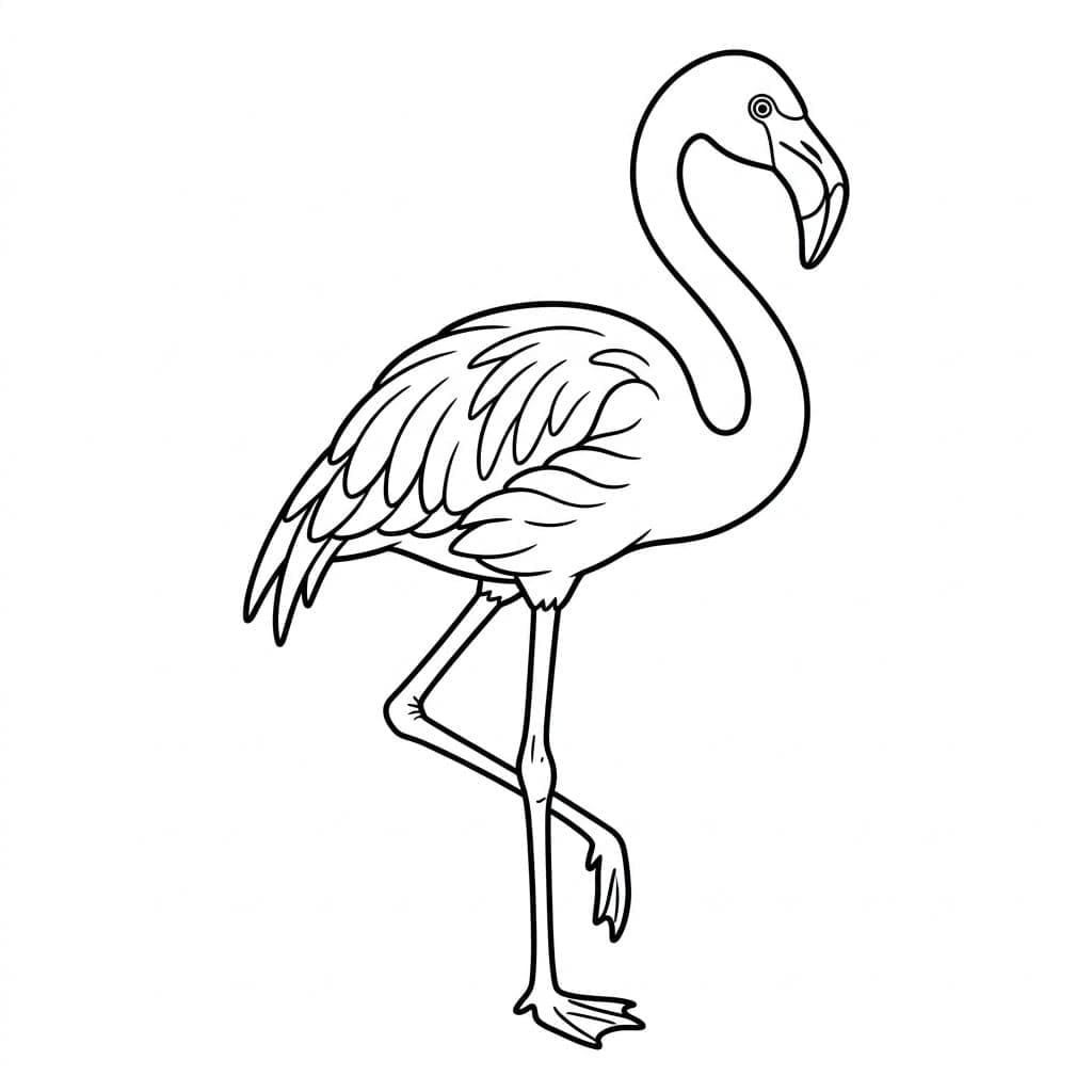 صورة فلامنجو بسيطة تلوين